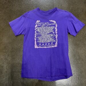Vintage When I Am An Old Woman Shirt Mens Medium Purple Poem Graphic 90s